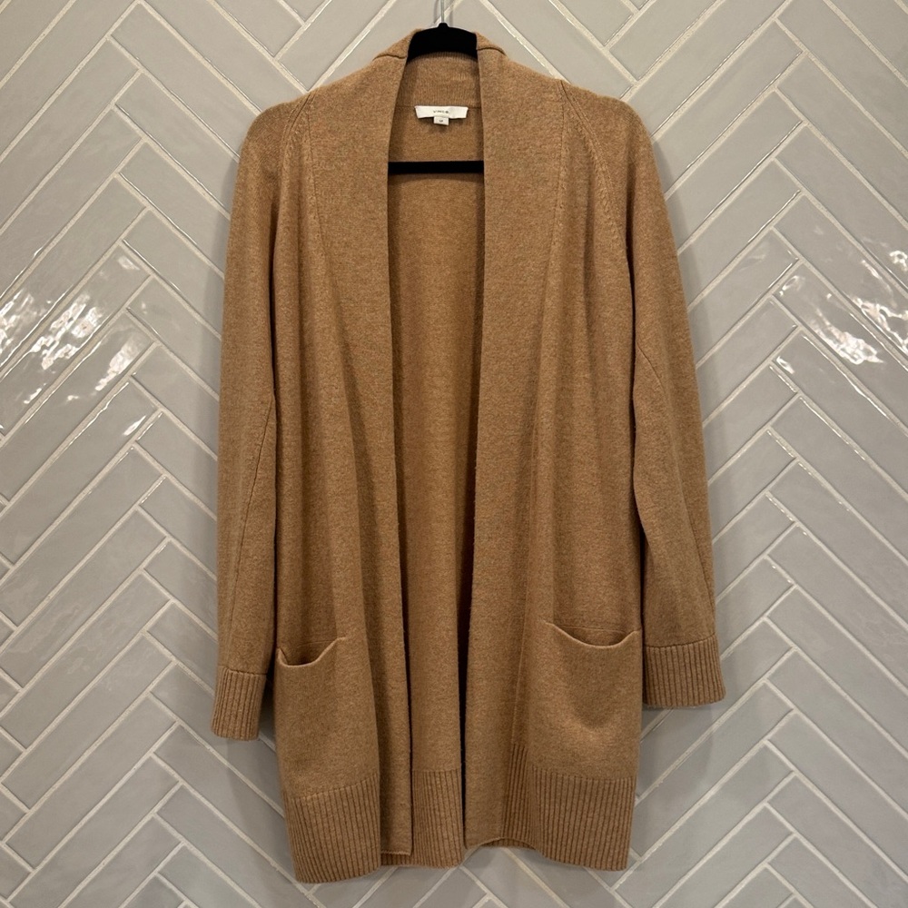 Vince Tan Open-Front Cardigan